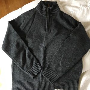 J Crew 100% wool slim fit zip neck sweater